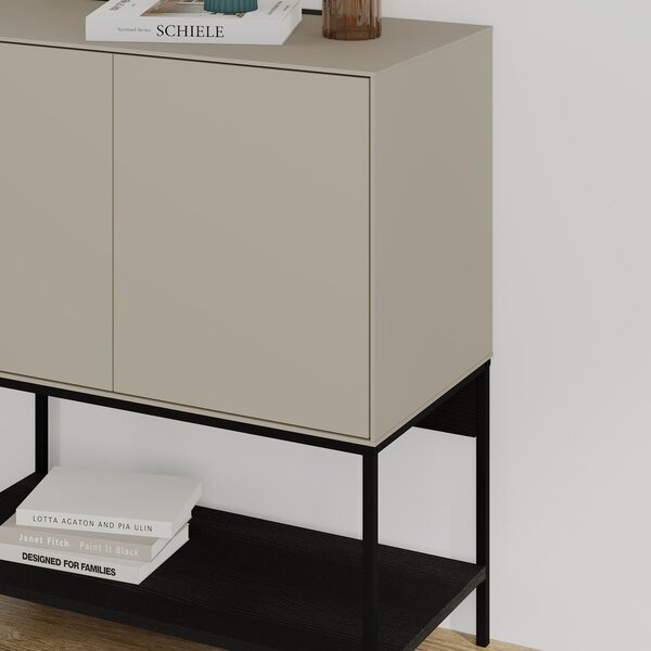 Czarno-kremowa szafka 80x90x40 cm Amira – Marckeric