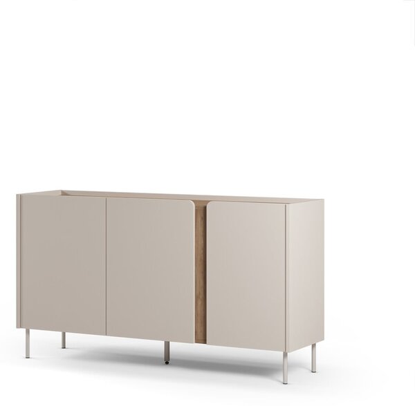 Kremowo-naturalna komoda w dekorze dębu 150x82,5x40,5 cm Lucile – Marckeric
