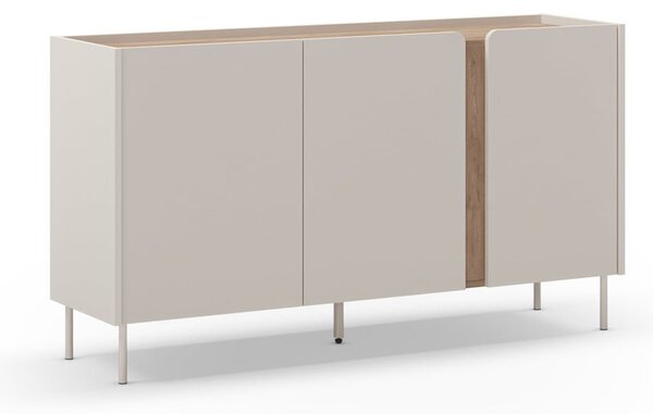 Kremowo-naturalna komoda w dekorze dębu 150x82,5x40,5 cm Lucile – Marckeric