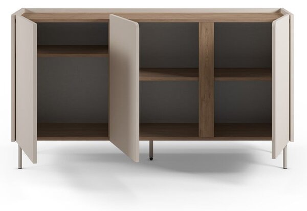 Kremowo-naturalna komoda w dekorze dębu 150x82,5x40,5 cm Lucile – Marckeric