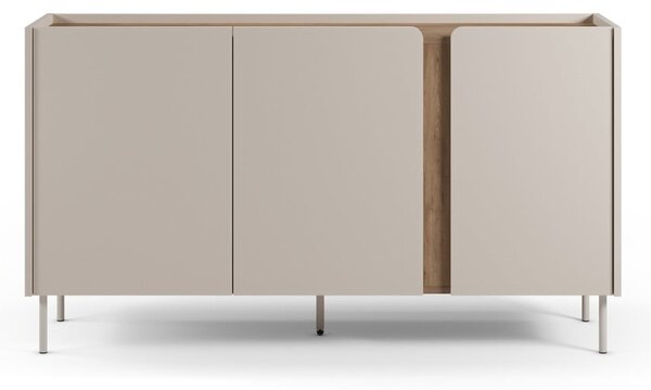 Kremowo-naturalna komoda w dekorze dębu 150x82,5x40,5 cm Lucile – Marckeric