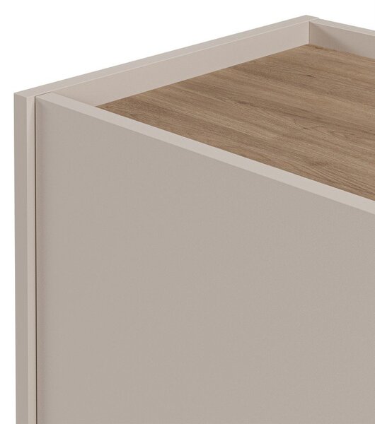 Kremowo-naturalna komoda w dekorze dębu 150x82,5x40,5 cm Lucile – Marckeric