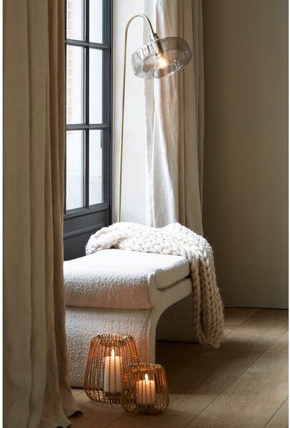 Beżowa ławka z materiału bouclé Nafya – Light & Living