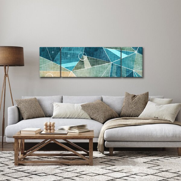 Obraz - Turkusowa abstrakcja (170x50 cm)