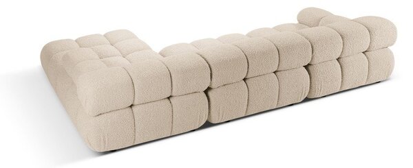 Beżowy narożnik modułowy z materiału bouclé (prawostronny) Bellis – Micadoni Home