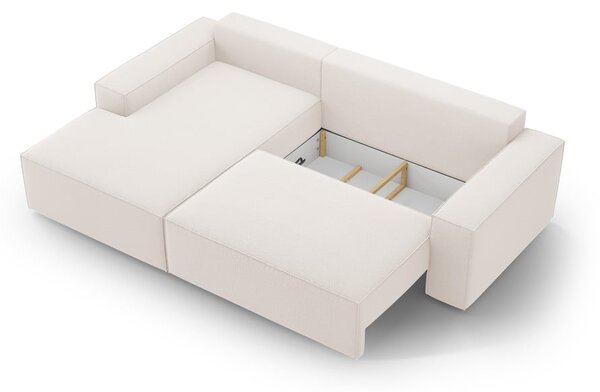 Beżowy rozkładany narożnik (lewostronny) Jodie – Micadoni Home