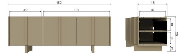 Zielona szafka pod TV z litego drewna sosnowego 152x53x46 cm Basu – WOOOD