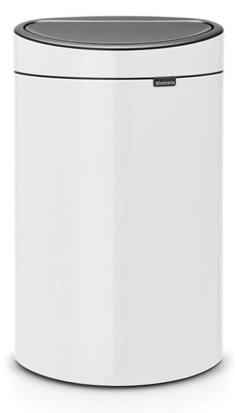 Biały stalowy kosz na śmieci otwierany na dotyk 40 l Touch Bin – Brabantia