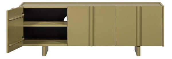Zielona szafka pod TV z litego drewna sosnowego 152x53x46 cm Basu – WOOOD