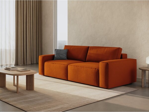 Ceglasta rozkładana sofa 247 cm Jodie – Micadoni Home