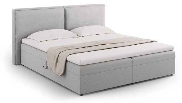 Jasnoszare łóżko boxspring ze schowkiem 180x200 cm Arendal – Cosmopolitan Design