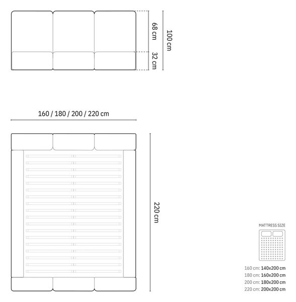 Kremowe aksamitne tapicerowane łóżko dwuosobowe ze schowkiem i stelażem 160x200 cm Brody – Mazzini Beds
