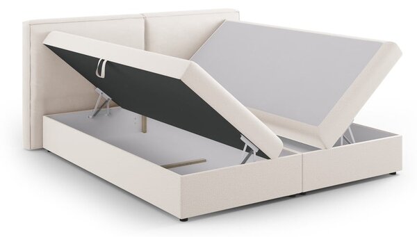 Kremowe łóżko boxspring ze schowkiem 140x200 cm Arendal – Cosmopolitan Design