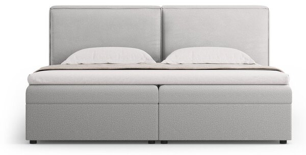 Jasnoszare łóżko boxspring ze schowkiem 180x200 cm Arendal – Cosmopolitan Design