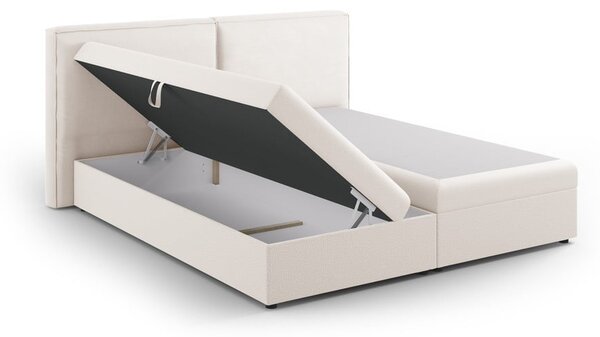 Kremowe łóżko boxspring ze schowkiem 140x200 cm Arendal – Cosmopolitan Design