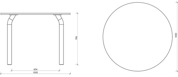 Okrągły stół ø 100 cm Meko – noo.ma