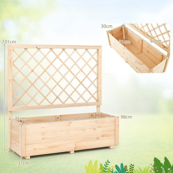 Pergola do sadzenia z kratą do roślin pnących