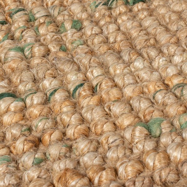Zielono-naturalny dwustronny chodnik z juty tkany ręcznie 60x230 cm Jute Boucle Green – Flair Rugs