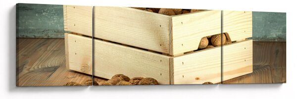 Obraz - Jesienna martwa natura z orzechami (170x50 cm)
