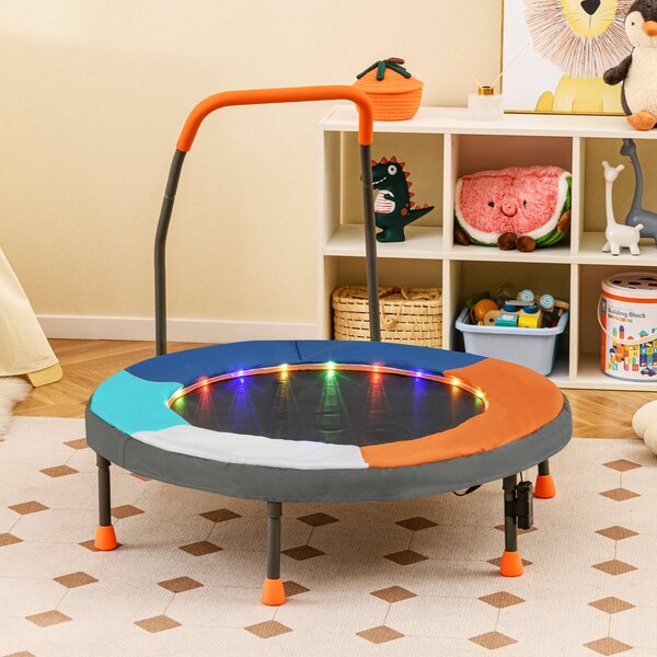 Mini trampolina dziecięca z uchwytem i lampkami