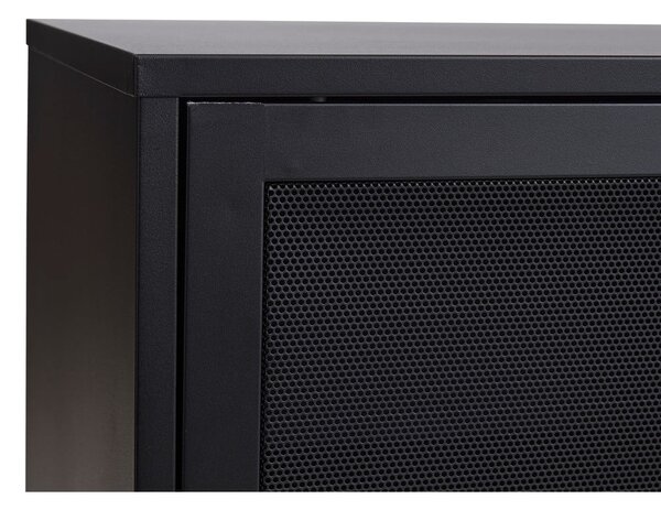 Czarna metalowa komoda z drzwiami przesuwnymi 160x75x46 cm Veep – Unique Furniture