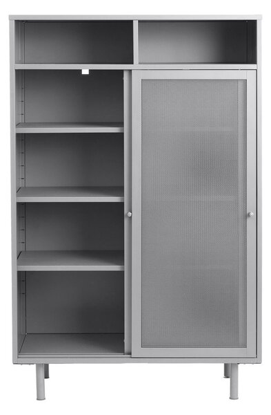 Szara metalowa szafka z drzwiami przesuwnymi 90x140x40 cm Veep – Unique Furniture