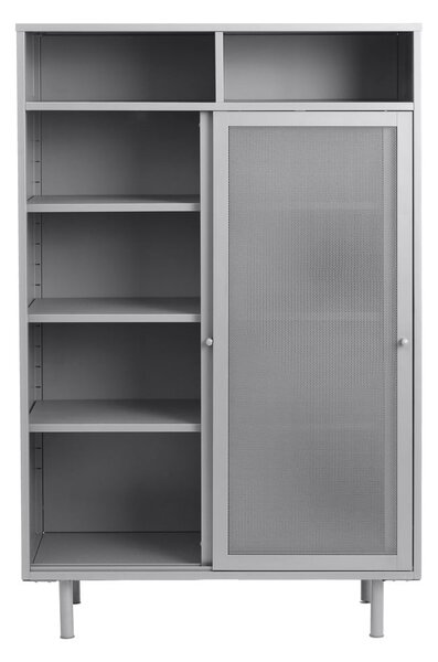 Szara metalowa szafka z drzwiami przesuwnymi 90x140x40 cm Veep – Unique Furniture