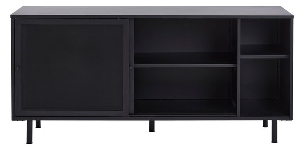 Czarna metalowa komoda z drzwiami przesuwnymi 160x75x46 cm Veep – Unique Furniture