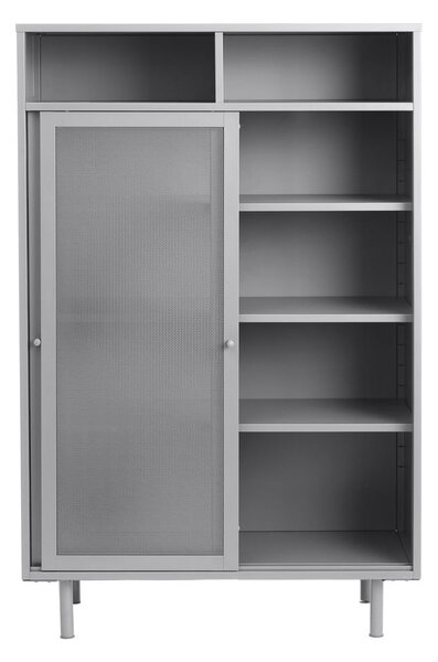 Szara metalowa szafka z drzwiami przesuwnymi 90x140x40 cm Veep – Unique Furniture