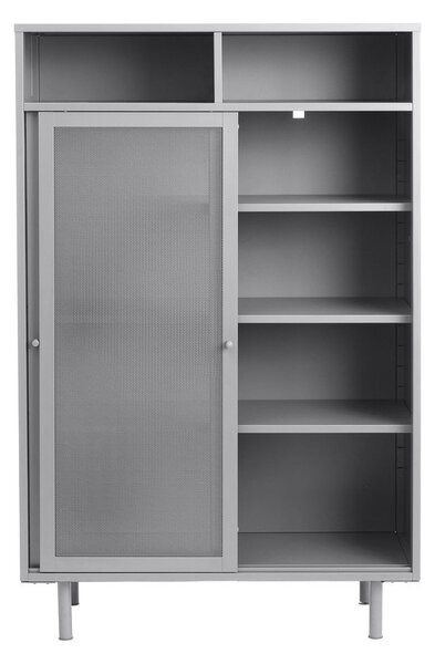 Szara metalowa szafka z drzwiami przesuwnymi 90x140x40 cm Veep – Unique Furniture