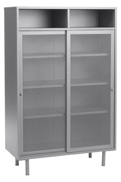 Szara metalowa szafka z drzwiami przesuwnymi 90x140x40 cm Veep – Unique Furniture