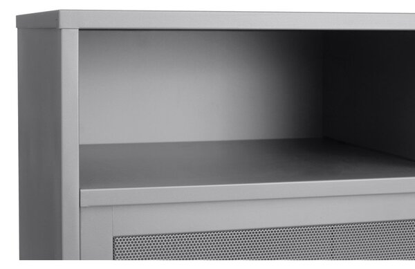 Szara metalowa szafka z drzwiami przesuwnymi 90x140x40 cm Veep – Unique Furniture