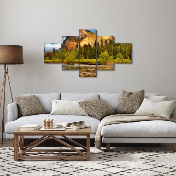 Obraz- Skały nad jeziorem (125x70 cm)