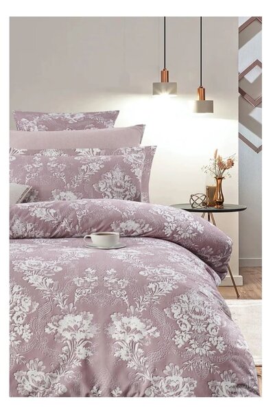 Różowa pościel dwuosobowa z bawełny renforcé z prześcieradłem 200x220 cm – Mila Home