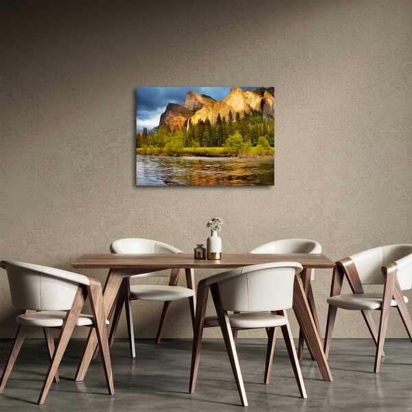 Obraz- Skały nad jeziorem (70x50 cm)
