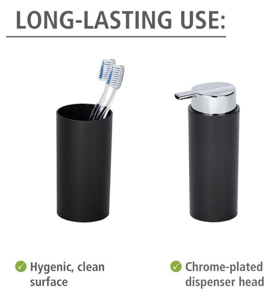 Czarny plastikowy zestaw akcesoriów łazienkowych Calvo – Wenko