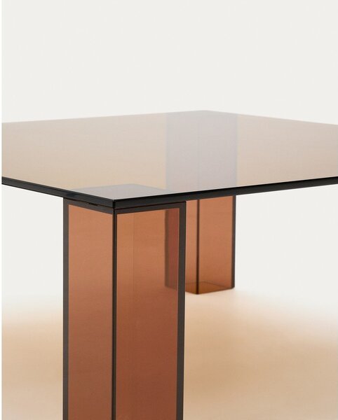 Brązowy szklany stolik 85x85 cm Adularia – Kave Home