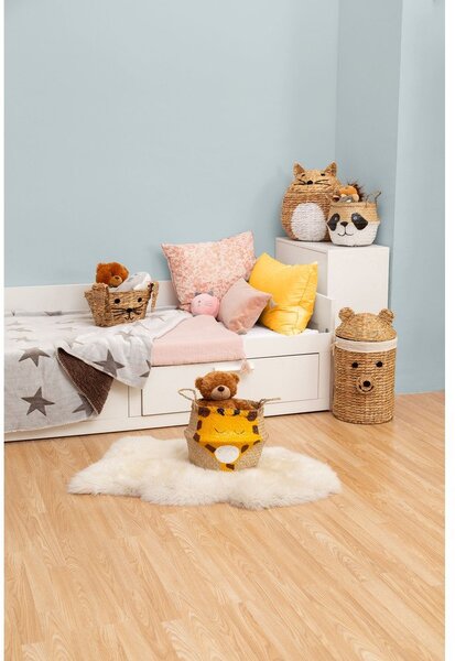 Dziecięcy kosz na zabawki z hiacyntu wodnego w naturalnym kolorze ø 30x56 cm Bear – Compactor