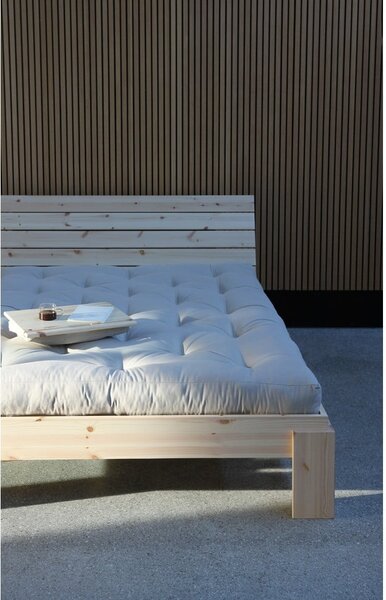 Łóżko dwuosobowe z litego drewna sosnowego ze stelażem 180x200 cm w naturalnym kolorze Layers – Karup Design