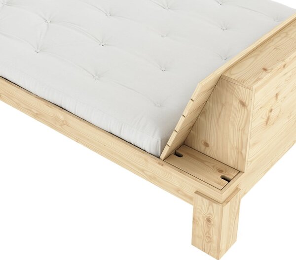 Łóżko dwuosobowe z litego drewna sosnowego ze stelażem 180x200 cm w naturalnym kolorze Layers – Karup Design