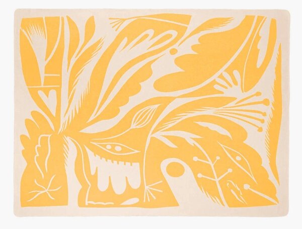 Żółty koc 165x200 cm Lino – noo.ma