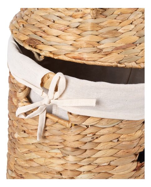 Dziecięcy kosz na zabawki z hiacyntu wodnego w naturalnym kolorze ø 30x56 cm Bear – Compactor