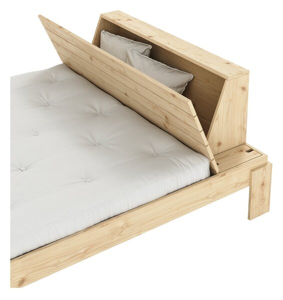 Łóżko dwuosobowe z litego drewna sosnowego ze stelażem 180x200 cm w naturalnym kolorze Layers – Karup Design