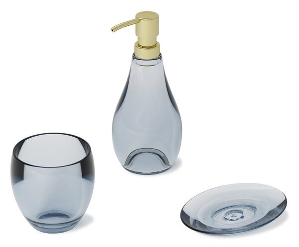 Niebieska plastikowa mydelniczka Droplet – Umbra