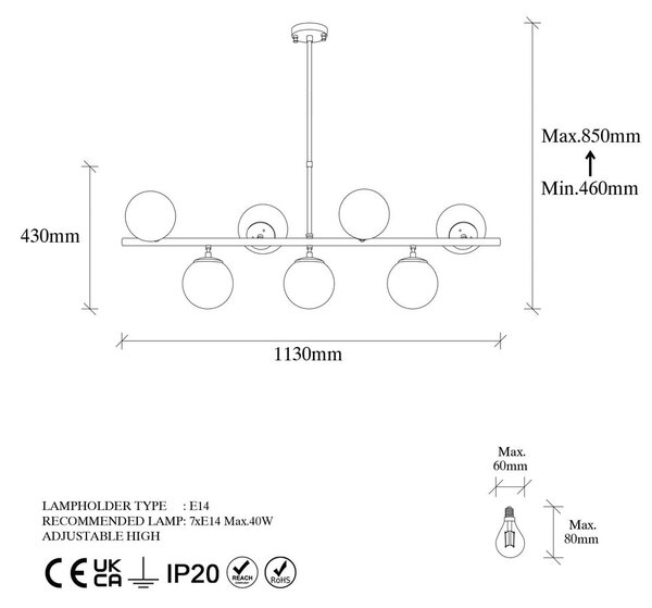 Biała/w kolorze mosiądzu lampa wisząca ze szklanym kloszem Fazli – Opviq lights