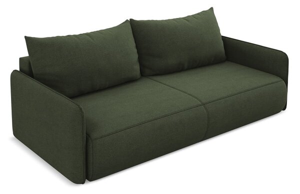 Zielona rozkładana/ze schowkiem sofa 216 cm Nanea – Makamii