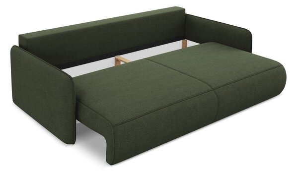 Zielona rozkładana/ze schowkiem sofa 216 cm Nanea – Makamii