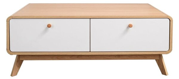 Biało-naturalna szafka pod TV w dekorze dębu 100x40 cm Caitlin – Støraa