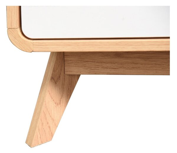 Biało-naturalna szafka pod TV w dekorze dębu 100x40 cm Caitlin – Støraa