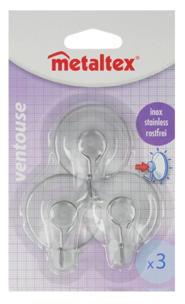 Plastikowe haczyki bez wiercenia zestaw 3 szt. – Metaltex